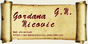 Gordana Mićović vizit kartica